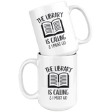 "The library"15oz white mug - Gifts For Reading Addicts