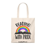 Reading With Pride Canvas Tote Bag - Vintage style - Gifts For Reading Addicts