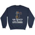 "Cats and books" Sweatshirt - Gifts For Reading Addicts