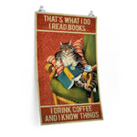 Bookish Cat Poster - Gifts For Reading Addicts