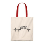 Book Heartbeat Canvas Tote Bag - Vintage style - Gifts For Reading Addicts