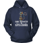 "Cats and books" Hoodie - Gifts For Reading Addicts