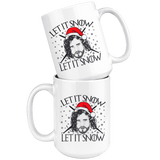 "Let It Snow"15oz White Christmas Mug - Gifts For Reading Addicts