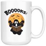 "BOOOOKS"15oz White Mug - Gifts For Reading Addicts