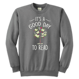 "It's a good day to read" YOUTH CREWNECK SWEATSHIRT - Gifts For Reading Addicts