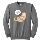 "I otter be reading" YOUTH CREWNECK SWEATSHIRT - Gifts For Reading Addicts