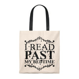 I Read Past My Bedtime Canvas Tote Bag - Vintage style - Gifts For Reading Addicts