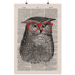 Nerdy owl vintage dictionary poster - Gifts For Reading Addicts