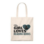 The Girl Loves Reading Books Canvas Tote Bag - Vintage style - Gifts For Reading Addicts