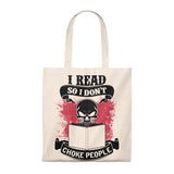 I Read So I Don't Choke People Canvas Tote Bag - Vintage style - Gifts For Reading Addicts