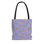 Purple Bookish Pattern Tote Bag - Gifts For Reading Addicts