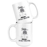 "Shhhh I'm Self Isolating"15oz White Mug - Gifts For Reading Addicts