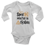 "Spent 9 Months In Azkaban"Long Sleeve Baby Bodysuit - Gifts For Reading Addicts