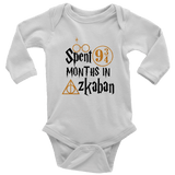 "Spent 9 Months In Azkaban"Long Sleeve Baby Bodysuit - Gifts For Reading Addicts