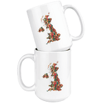 "UK Bookish Map"15oz White Mug - Gifts For Reading Addicts