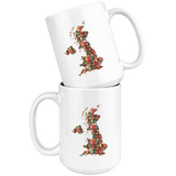 "UK Bookish Map"15oz White Mug - Gifts For Reading Addicts