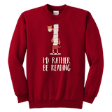 "I'd rather be reading" YOUTH CREWNECK SWEATSHIRT - Gifts For Reading Addicts