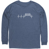 Book heart pulse Long Sleeve Shirt - Gifts For Reading Addicts