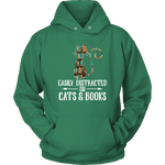 "Cats and books" Hoodie - Gifts For Reading Addicts