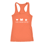 "Cats Books Coffee" Women's Tank Top - Gifts For Reading Addicts