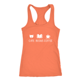 "Cats Books Coffee" Women's Tank Top - Gifts For Reading Addicts