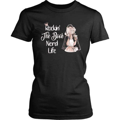 "The Book Nerd Life" Women's Fitted T-shirt - Gifts For Reading Addicts