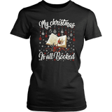 "My Christmas Is All Booked" Women's Fitted T-shirt - Gifts For Reading Addicts