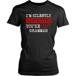 "I'm Silently Correcting Your Grammar" Women's Fitted T-shirt - Gifts For Reading Addicts