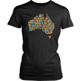 "Australia Bookish Map" Women's Fitted T-shirt - Gifts For Reading Addicts