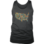 "USA Bookish Map" Men's Tank Top - Gifts For Reading Addicts