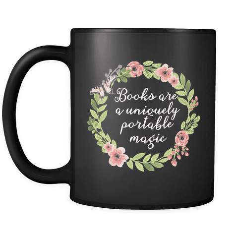 "Portable magic"11oz black mug - Gifts For Reading Addicts