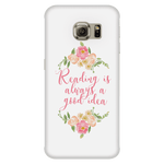 Reading floral phone case white - Gifts For Reading Addicts