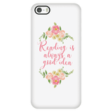 Reading floral phone case white - Gifts For Reading Addicts