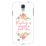 Reading floral phone case white - Gifts For Reading Addicts