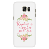 Reading floral phone case white - Gifts For Reading Addicts