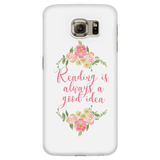 Reading floral phone case white - Gifts For Reading Addicts