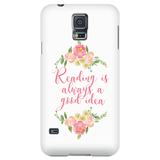 Reading floral phone case white - Gifts For Reading Addicts