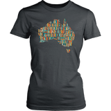 "Australia Bookish Map" Women's Fitted T-shirt - Gifts For Reading Addicts