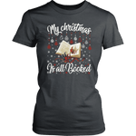 "My Christmas Is All Booked" Women's Fitted T-shirt - Gifts For Reading Addicts