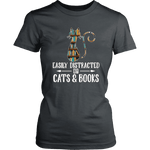 "Cats and books" Women's Fitted T-shirt - Gifts For Reading Addicts