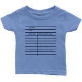 Library Card Infant T-Shirt - Gifts For Reading Addicts