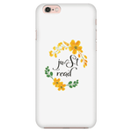 Just read floral phone case white - Gifts For Reading Addicts