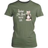 "The Book Nerd Life" Women's Fitted T-shirt - Gifts For Reading Addicts