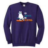 "I'd rather be reading" YOUTH CREWNECK SWEATSHIRT - Gifts For Reading Addicts