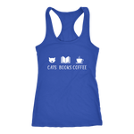 "Cats Books Coffee" Women's Tank Top - Gifts For Reading Addicts