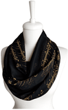 Black Lord of the Rings Handmade Infinity Scarf Limited Edition - Gifts For Reading Addicts