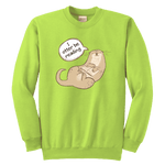 "I otter be reading" YOUTH CREWNECK SWEATSHIRT - Gifts For Reading Addicts