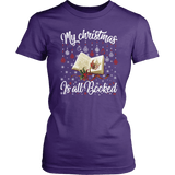 "My Christmas Is All Booked" Women's Fitted T-shirt - Gifts For Reading Addicts