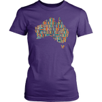 "Australia Bookish Map" Women's Fitted T-shirt - Gifts For Reading Addicts