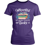 "Introverted But Willing To Discuss Books" Women's Fitted T-shirt - Gifts For Reading Addicts